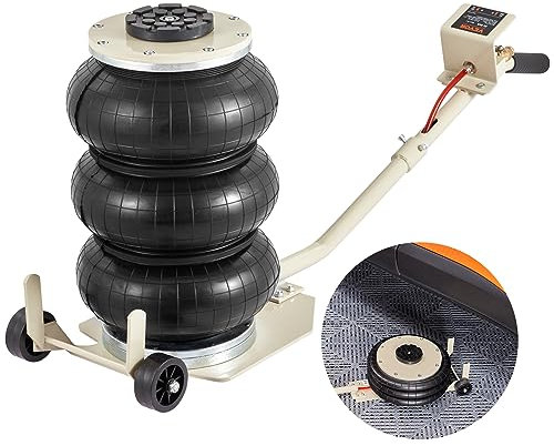VEVOR Cric Pneumatique 3 tonnes Plage 140-450 mm Cric de Levage Pneumatique 0,8-1,0 MPa Cric Gonflable 3 Coussins d’Air Levage Rapide Facile pour Réparation Entretien Voiture SUV Pickup Atelier Garage