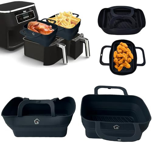 Foldable Air Fryer Liners for Ninja Air Fryer AF400UK/AF300UK, Ninja Air Fryer Accessories, Tower Air Fryer Dual Air Fryer, (2PCS) Silicone Reusable Airfryer Basket, Pantone Blueberry KitchenKeeps.