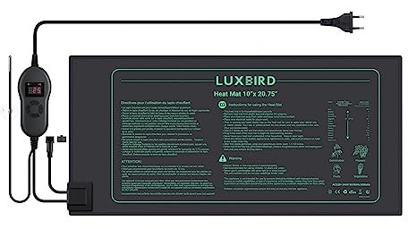 Luxbird Tapis chauffant avec thermostat, 1 tapis chauffant avec 1 contrôleur, serre de pièce, tapis thermique, 30 watts, un contrôle pour plusieurs tapis