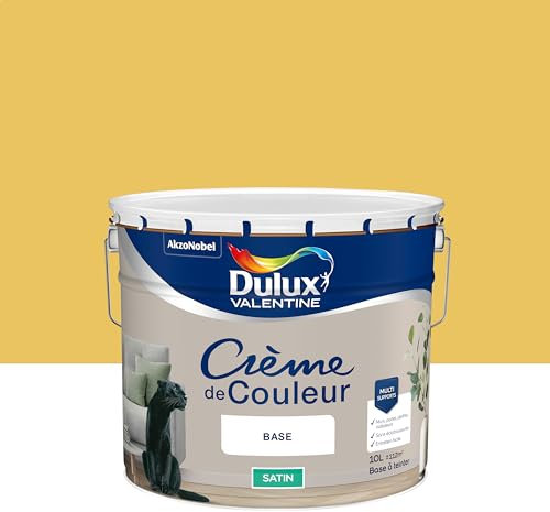 Dulux Valentine Crème de Couleur - Peinture multi-supports intérieure - Satin Jaune Printemps 10 L