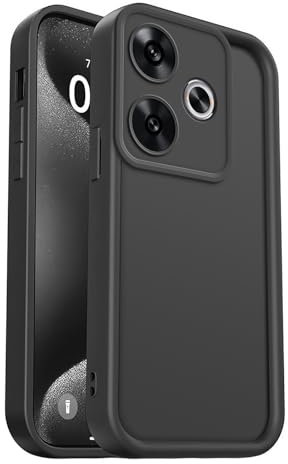 PanXCase Coque pour Xiaomi Poco F6 5G / Xiaomi Redmi Turbo 3 - Étui Silicone Souple Fine Légère Elegant Désign, Protection Caméra Antichoc Anti-Rayures Mince Housse (Noir)