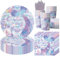68 Pièce Assortiments Sirène Vaisselle de Fete, Vaisselle Anniversaire Sirène, Decoration Anniversaire Enfant Assiette Tasse Serviette