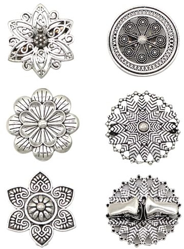5 Stück Cardigan Clips,Broschen Damen,Pullover Clips,Hemd Clips Broschen,Schal Clips,Swirl Retro Pullover Clips,kleider clip,für Frauen Antik Silber Umhangverschluss Verschlüsse
