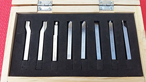 Lot de 8 outils de façonnage de tour HSS avec tige de 12 mm et coupe de tournage en métal – Livré dans une boîte