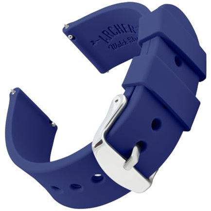 Archer Watch Straps - Soft Silicone Quick Release Watch Bands (Cobalt Blue, 18mm)