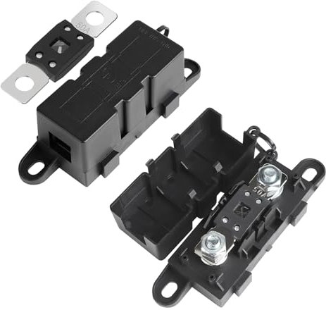 EFUTURETIME 2 Stk. Mega Sicherungshalter mit 2 Mega Sicherungen 50A KFZ Sicherungshalter ANM Bolt-on Hochstromsicherung M8 für PKW Motorrad LKW Wohnwagen Schiff