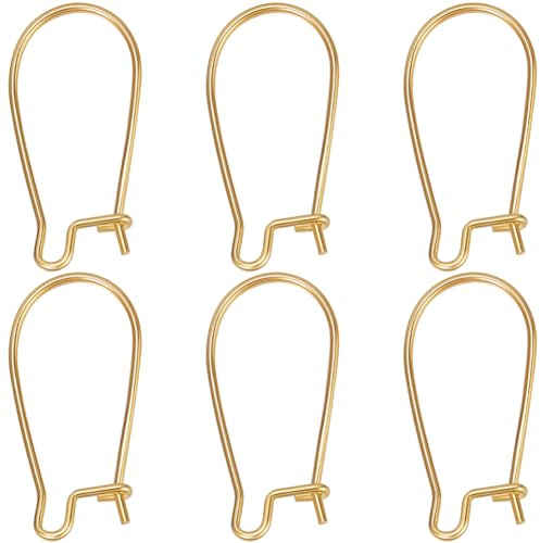 Beebeecraft 1 Box 10Pcs Kidney Ear Wires 18K Gold Plated 925 Sterling Silver Kidney Earring Hooks for Dangle Drop Earring Jewelry Making DIY