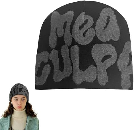 Y2K Beanies,Bonnet Men,Y2k Beanie,Y2K Hip-Hop-Hut für Herren,Bonnet Men,Beanies mit Druck Mütze Männer Frauen Teenager Y2k Cap Mütze Strickmützeny2k