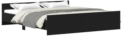 vidaXL Bettgestell ohne Matratze Schwarz Eichen-Optik 200x200 cm