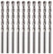 10 Pack Of 7mm x 100mm Long TCT Masonry Drill Bits – For Concrete, Brick, Stone, Porcelain Ceramic Tiles Plastic Wood – Masonry Drill Bits Set For Standard Rotary Drills & Hammer Drills (NOT SDS)