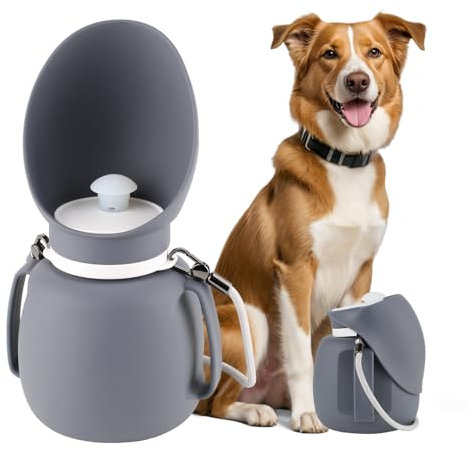 Enjoying Portable Water Bottle for Dogs, Leakproof Dog Travel Water Bottle, 2 in 1 Foldable Pet Silicone Cup, BPA-Free, for Walking/Hiking/Training, Includes Carabiner, 800 ml