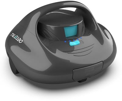 TALOSBO Pleco Se Robot de Piscina, Aspiradora Automática para Piscina de 130 Mins, Carga Rápida en 2,5 Horas, Adecuado para Piscinas de Fondo Plano de hasta 80 m².