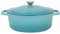Argon Tableware 4.68L Oval Cast Iron Casserole Dish with Self-Basting Lid - Teal Ombre - 1x Induction Hob Cooking 4.84QT Dutch Oven Bread Baking Serving Roasting Stew Stock Pot Cookware Pan