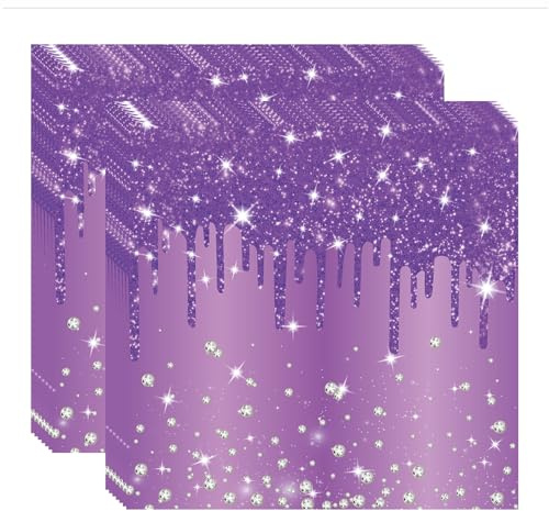 Talking Tables 20-Pack Purple Paper Serviettes | Soft Disposable Party Napkins for Birthdays, Christmas, Weddings & All Occasions, Bulk Catering Tableware - Purple Assortment