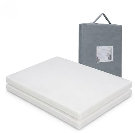 Baby Elegance Travel Cot Mattress 70x100x3 cm, Foldable & Breathable | Eco-Fiber Foldable Design for Travel & Storage, Includes Carry Bag, Supportive Core, Machine-Washable Cover, Easy Cleaning