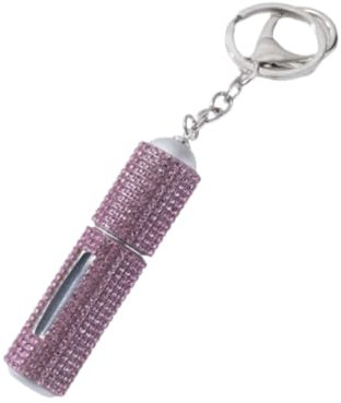 Flacon de parfum rechargeable, vaporisateur portable en cristal avec tête à pression (rose)
