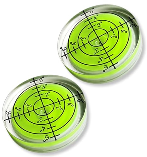KEQAR 2 PCS Mini-Rundlibelle für Wohnwagen, Wohnmobile, Kameras, Wohnmobile, Videoprojektoren, Bilderrahmen, Geradlinigkeit (32 mm Durchmesser)
