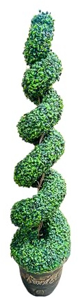 ALUNA 60 150cm Large Tall Artificial Spiral Topiary Tree Plant Potted Faux Evergreen Shrub for Outdoor Indoor Home Garden Office Decoration