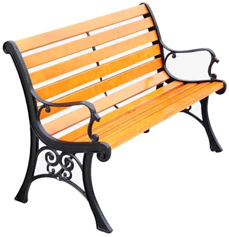 Holzbank For Den Außenbereich,bancas Patio Exterior,Breiteres Sitzbrett Aus Massivholz, Einteilige Gusseisenbeine, Stabile Und Sichere Parkbank, Geeignet For Außenparks, Flure(120cm/47.2in)