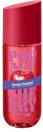 bruno banani Pop My Cherry Body & Hair Mist für Sie, floral-fruchtiger Duft für Körper & Haare, 236ml