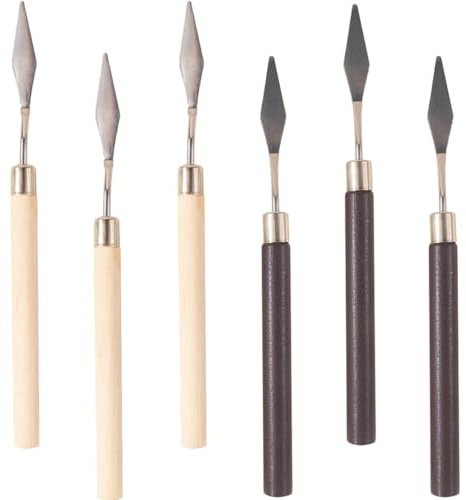 Outanaya 6 Stück Make Up Spatel aus Edelstahl Rührstäbchen zum Mischen und Blenden von Nagellackfarben für Nagelkunst und Kosmetikstudio