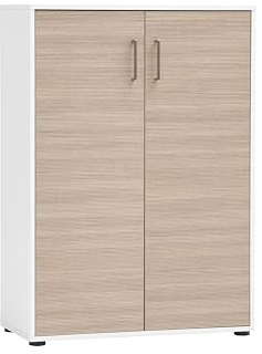Schildmeyer Aktenschrank Metz 702090, weiß matt/Canello Eiche Dekor, 80 x 38,2 x 113,4 cm