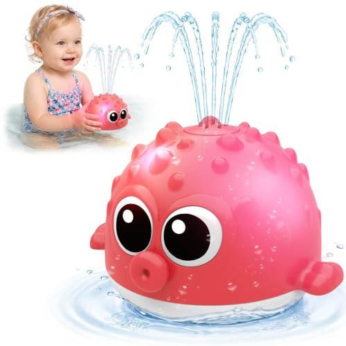 YOTOY Bath Toys for Baby Bath Toy Light up Water Spray Sprinkler | Sensory Toys Swimming Pool Water Play Gifts for Toddler Boys Girls Birthday Present Bathtub Sea Toy