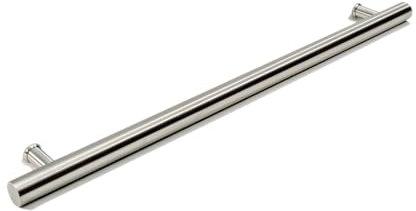 24 Inches Long 1-Sided Modern Stainless Steel Front Door Handle Brushed Nickel Satin Finish, Door Handle Pull for Home Commercial Store Single or Double Doors Barn Doors, 2 Feet Round Shaped Bar