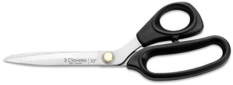 3 Claveles Tijeras Costura y Multiusos, Profesional, Mango TPR, Acero Inoxidable, Tamaño: 25 cm-10, Multicolor