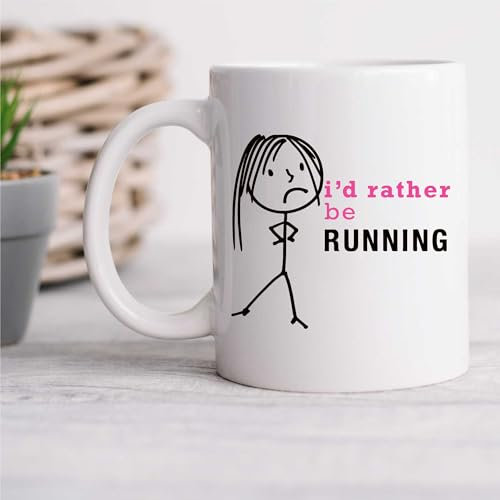 60 Second Makeover Limited Ladies I'd Rather Be Running Mug - Perfect Runner Gift for Women, Fitness Gifts, Running Accessories, Ideal for Mum, Daughter, Friends
