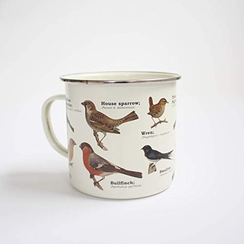 Gift Republic Ecologie Tasse émaillée Motif Oiseaux Sauvages