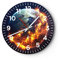 Modern Wanduhr Universum Erde Feuer Globus 40x40cm Rund Groß Wand Uhr Glas Analog Zimmeruhren Küche Büro Wohnzimmer Glasuhr Wall Clock Dekoration Design Wanddekoration Küchenuhr C4AR40x40-2875
