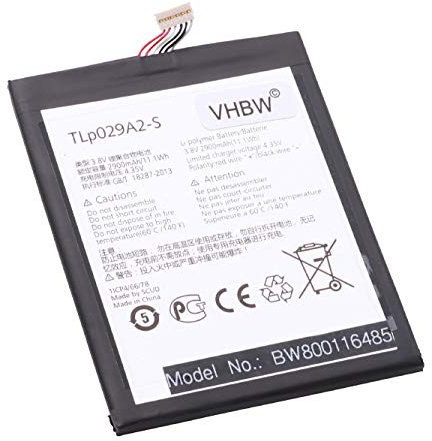 vhbw Li-Polymère Batterie 2800mAh (3.8V) pour téléphone Portable Mobil Smartphone Alcatel One Touch Idol 3 5.5, OT-6045F, OT-6045K, OT-6045Y
