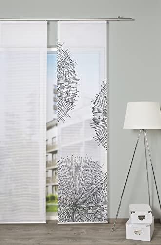VISION S 84558 | Schiebegardine CRESTON II | halb-transparenter Stoff in Bambus-Optik | 260x60 cm | Farbe: stein