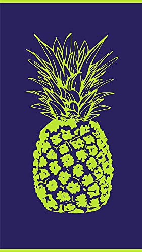jilda-tex Strandtuch 90x180 cm Badetuch Strandlaken Handtuch 100% Baumwolle Velours Frottier Pflegeleicht (Pineapple Green)