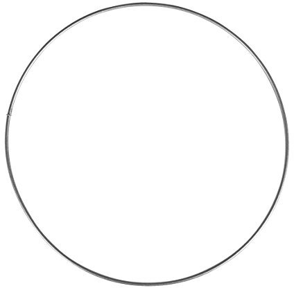 Rayher 2505222 Metallring, silber beschichtet, 20 cm ø, Stärke ca. 3 mm, Drahtring zum Basteln, für Wickeltechnik, Traumfänger Ring, Makramee Ring, Floristik