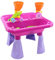 Delex® Sand and Water Table with Double Compartment for Toddlers including Assorted Accessories. Garden Sandpit Play Set. Great Christmas XMAS Birthday Gift for Kids Boys Girls. Pink