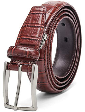 TikTako Herren Gürtel Krokodil-Muster 3,0 cm Gürtel Damen Unisex Pu Gurt-Schwarz-Braun