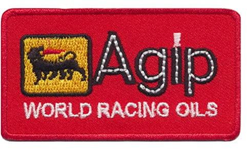 Agip Aufnäher Patches Aufbügler Tankstelle Motorsport Rennsport Racing Team rot