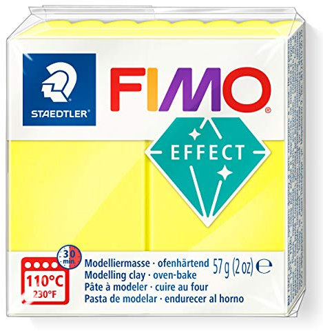 STAEDTLER FIMO effect, Neonfarben (neon gelb), Normalblock 57g, 8010-101