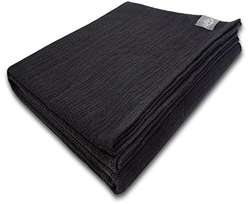 Craft Story Decke Yara - Tagesdecke aus 100% Baumwolle - Sofadecke, Wohndecke & Baumwolldecke - Schwarz Uni, ca. 170 x 220 cm