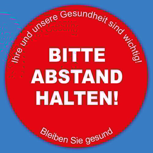 Warnschild/Aufkleber »BITTE ABSTAND HALTEN!«