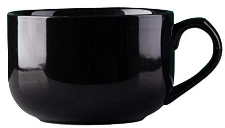 Tazza da caffè in Marmo in Ceramica da 750 Ml Tazza da caffè in Porcellana con tè al Latte Tazza da Colazione Tazza in Cereali Tazza da Viaggio di Grande capacità con Manico Coperchio-Nero_701-800Ml