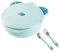 KINGBOO Assiette à dîner en acier inoxydable pour bébé avec couvercle, bol à ventouse pour enfants - Isolation remplie d'eau - Garde au chaud - Pour garçons et filles
