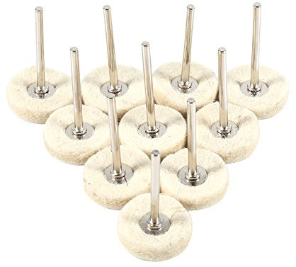 10PCS Abrasive Buffing Polishing Wheel Set 25MM Wool Felt Drill Grinder Wheel Brushes With Handle Mini Brush Polishing kit For Rotary Tools,Wool Felt Cotton Wheel Scouring pad