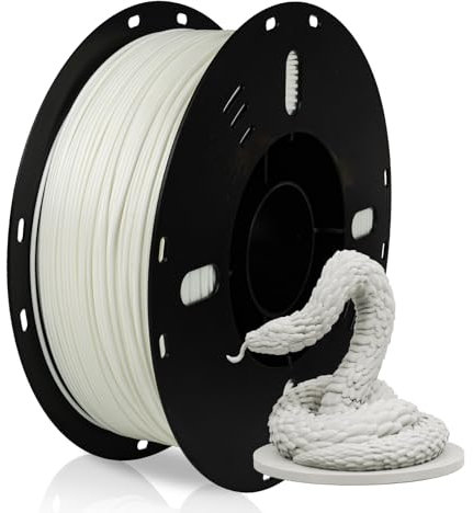 VOXELAB PLA 3D-Drucker-Filament, Maßgenauigkeit +/- 0,02 mm, 1 kg Spule (1,0 kg), 1,75 mm, passend für die meisten FDM-Drucker, Weiß