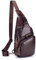 WeeDee Sling Bag Leder Schultertasche Brusttasche Umhängetasche Herren Bauchtasche Tasche Rucksack Daypacks Wasserresistent