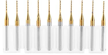 AKOZON 1mm 10pcs Fraises au Carbure de Tungstène Fin Moulin Titane Manteau Fraisage Gravure Bits Bavures Rotatives Ensemble 3.175mmx1mm Remplacementcessoire Fraise CNC 1mm