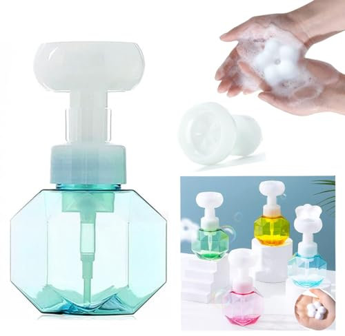 Koonafy 300 ml Seifenspender,Schäumende Seifenspender,Kunststoff Leerflasche Flüssigseifenspender,Soap Dispenser Lotionspender für Gesichtsreinige Shampoo Seifen Handlotion Behälter (Blue)