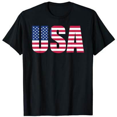 USA-Flaggen-Shirt, Vereinigte Staaten von Amerika, Flagge, Buchstab T-Shirt